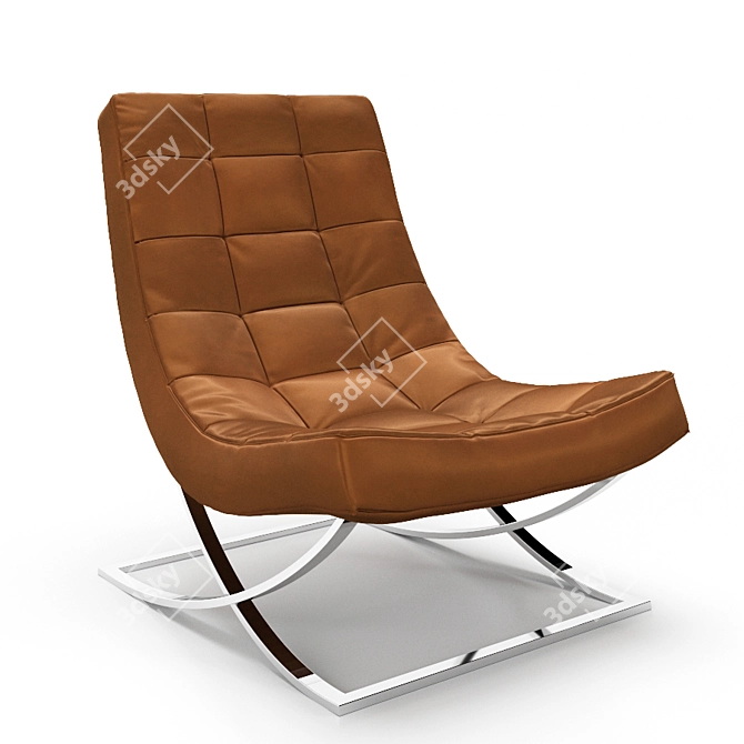  Luxe Leather Armchair 3D model image 2