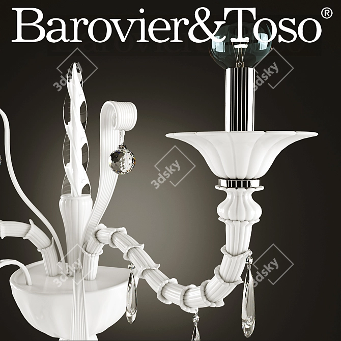 Elegant Barovier White Wall Light 3D model image 2