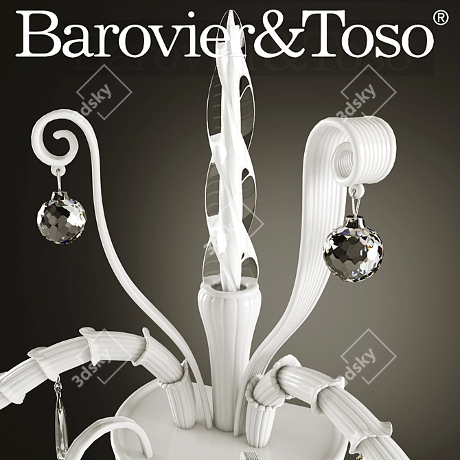 Elegant Barovier White Wall Light 3D model image 3