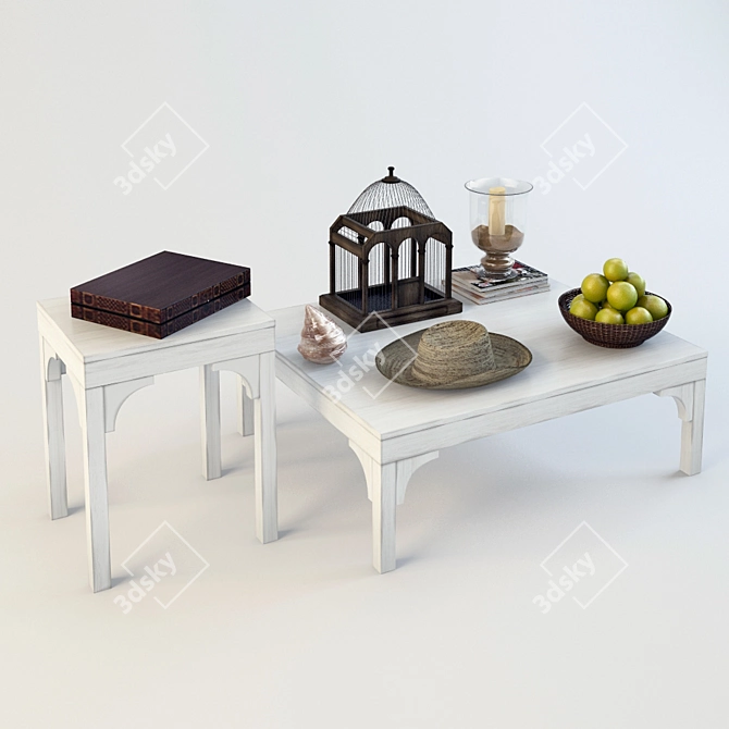 Rustic Charm Tabletop Decor Set 3D model image 1