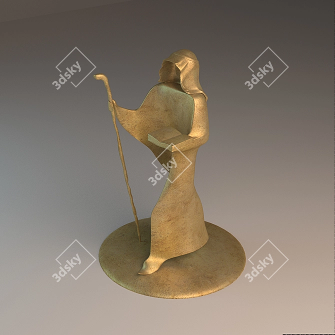 Elegant Sahab Sculpture 3D model image 1