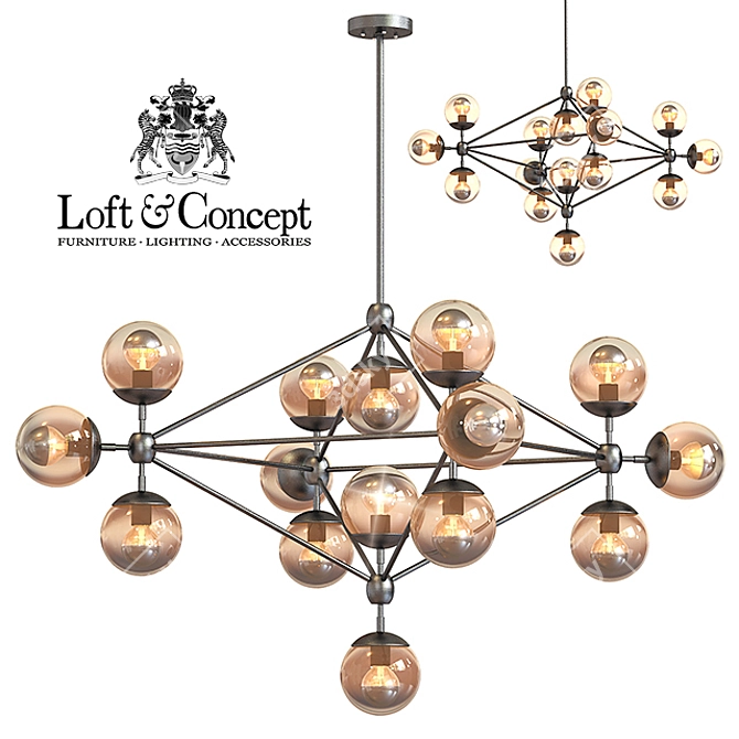 Modo Chandelier: Modern Industrial Style 3D model image 1