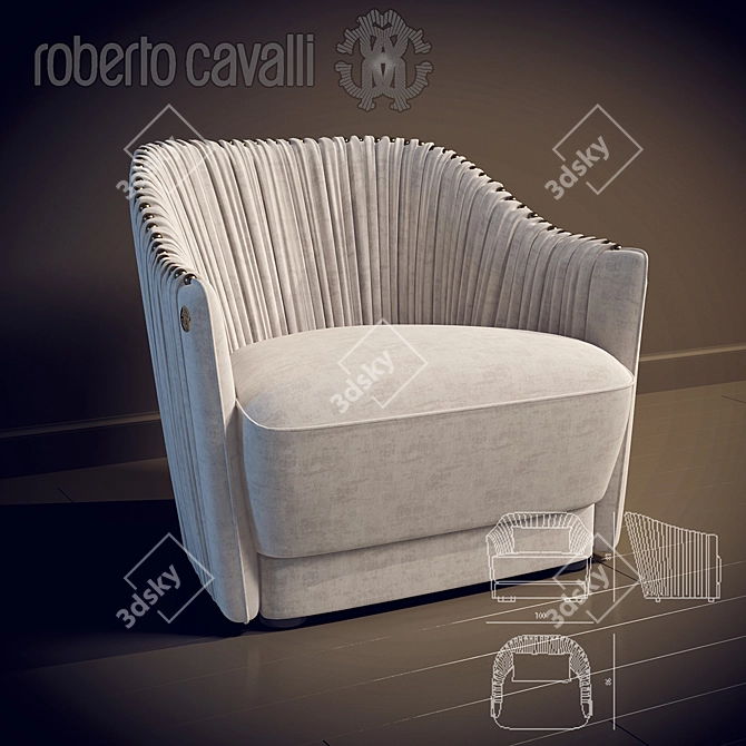 Roberto Cavalli Sharpei Armchair 3D model image 1