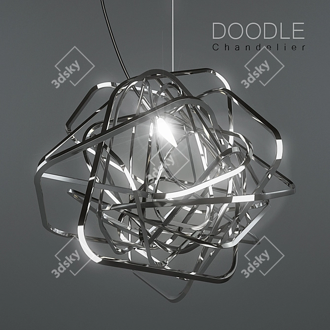 Dynamic Doodle Chandelier 3D model image 1