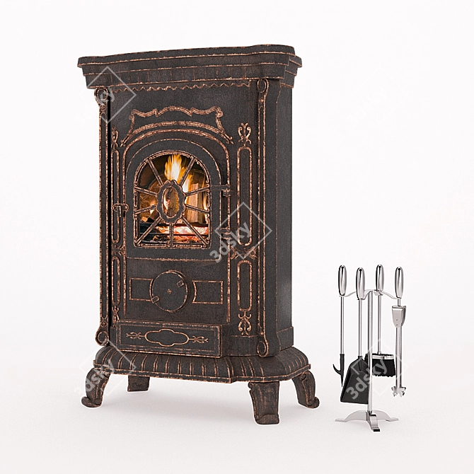 Ambra Stove Fireplace: Classic Charm 3D model image 1