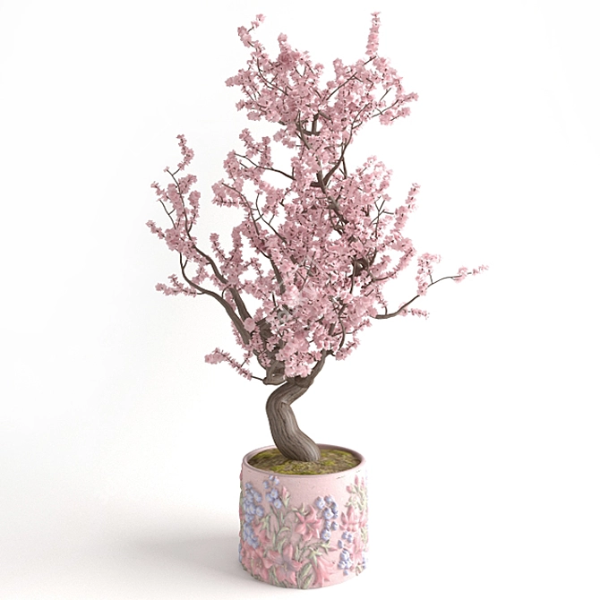 Pink Bliss: ZRelief & GrowFX Pink Cherry Tree 3D model image 1