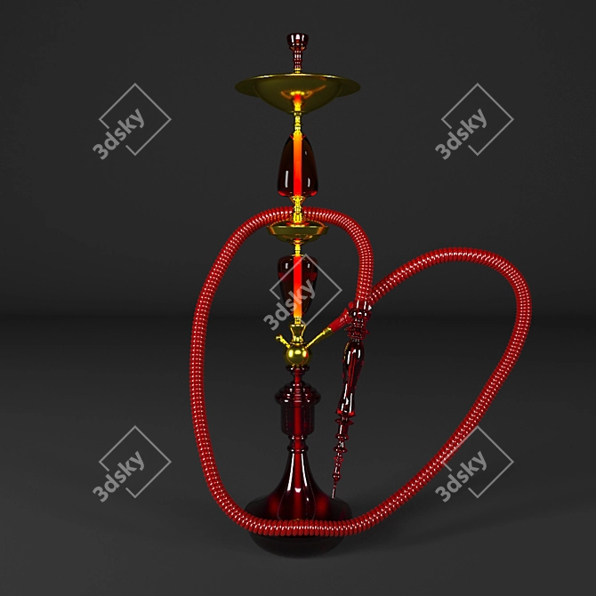 Elegant Hookah Set 3D model image 1