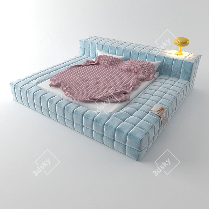 Modern Opaq Bed Frame 3D model image 1