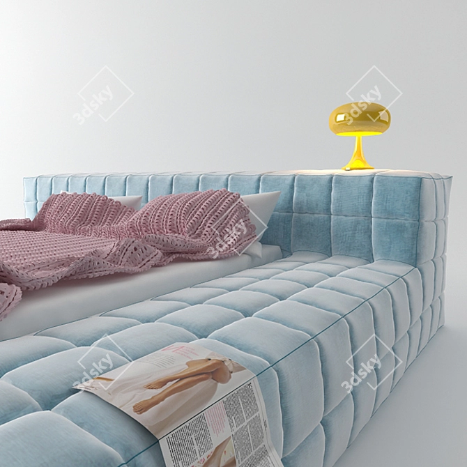 Modern Opaq Bed Frame 3D model image 2