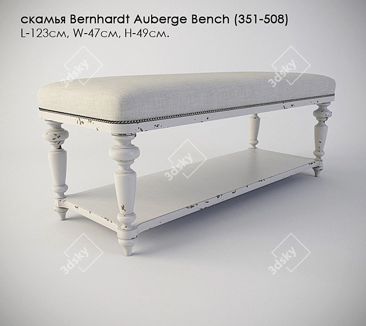 Elegant Bernhardt Auberge Bench 3D model image 1