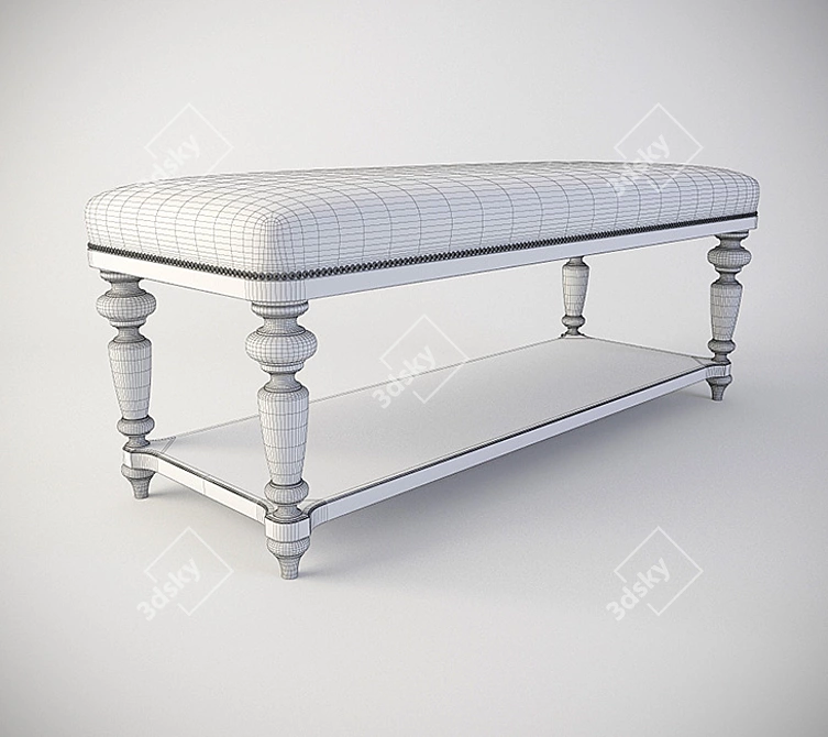 Elegant Bernhardt Auberge Bench 3D model image 2