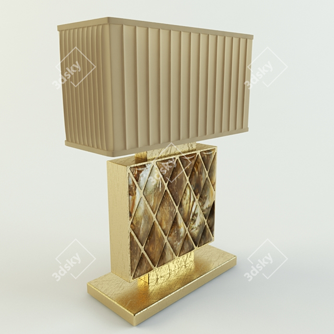 Luxury Gold Plated Horn Table Lamp 3D model image 1