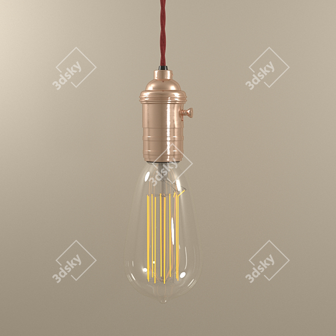 Vintage Edison Light Bulb 3D model image 1