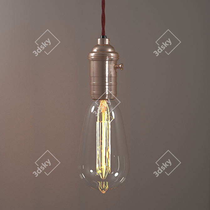 Vintage Edison Light Bulb 3D model image 2