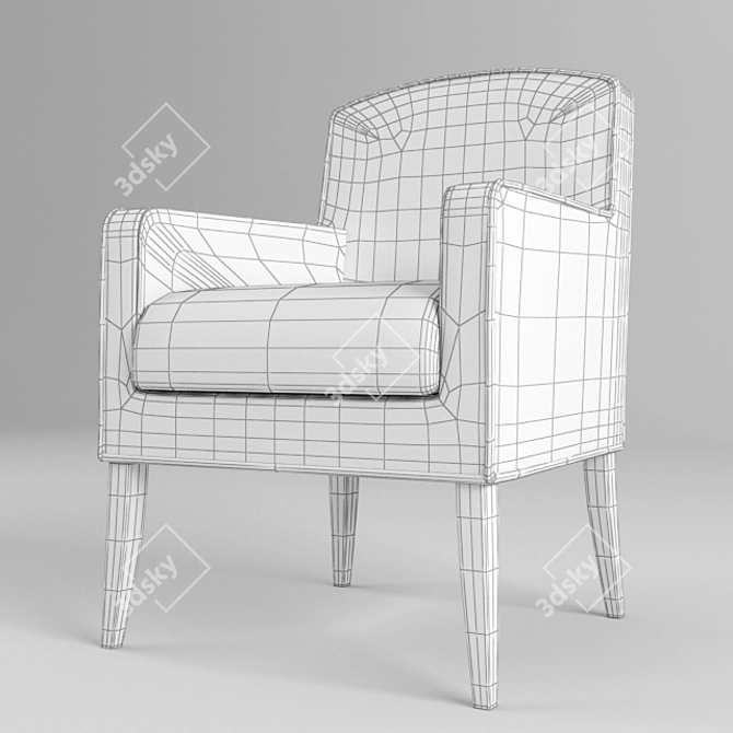 Elegant Rimini Armchair 3D model image 3