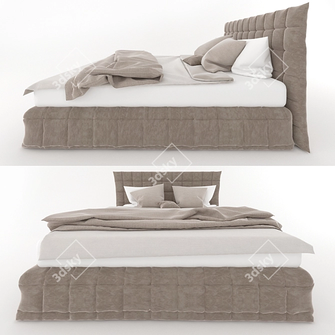 Barcelona Bed: Elegant and Spacious 3D model image 2