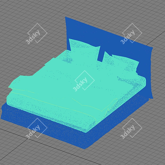 Barcelona Bed: Elegant and Spacious 3D model image 3