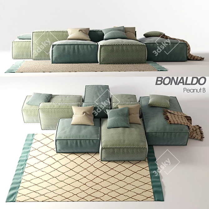 Luxurious Italian Sofa Set: Bonaldo Peanut B 3D model image 1