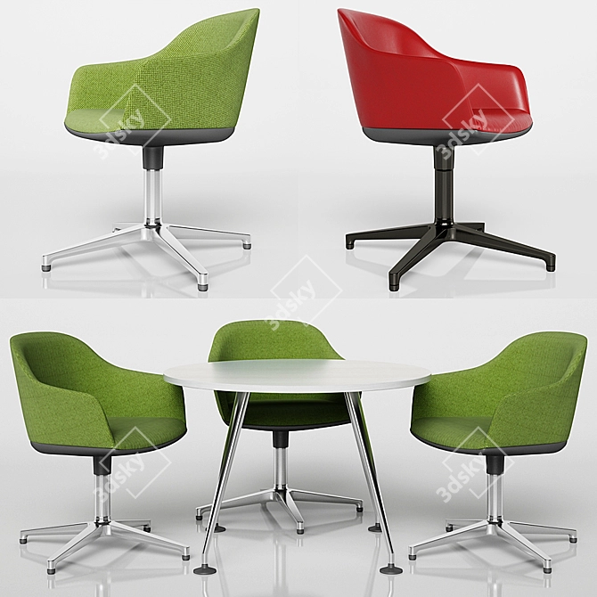 Elegant Softshell Chair: Stylish and Comfortable 3D model image 1