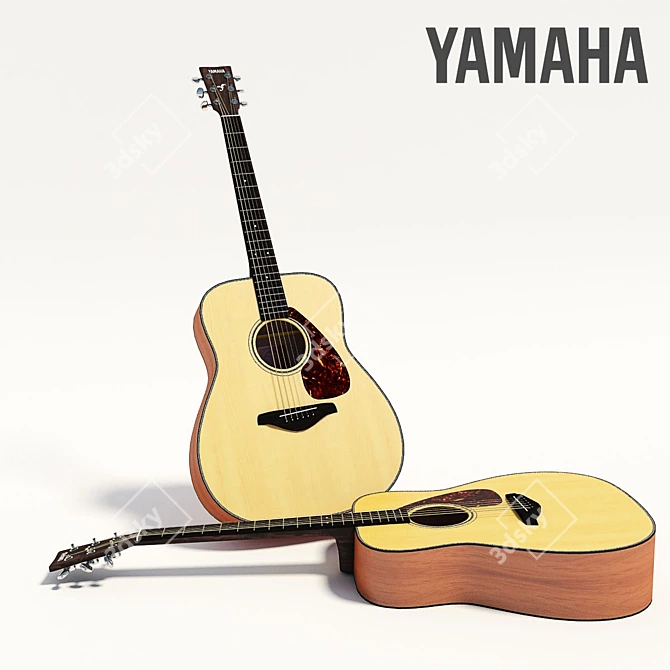 Yamaha FG700S Acoustic Guitar 3D model image 1