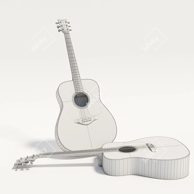 Yamaha FG700S Acoustic Guitar 3D model image 2