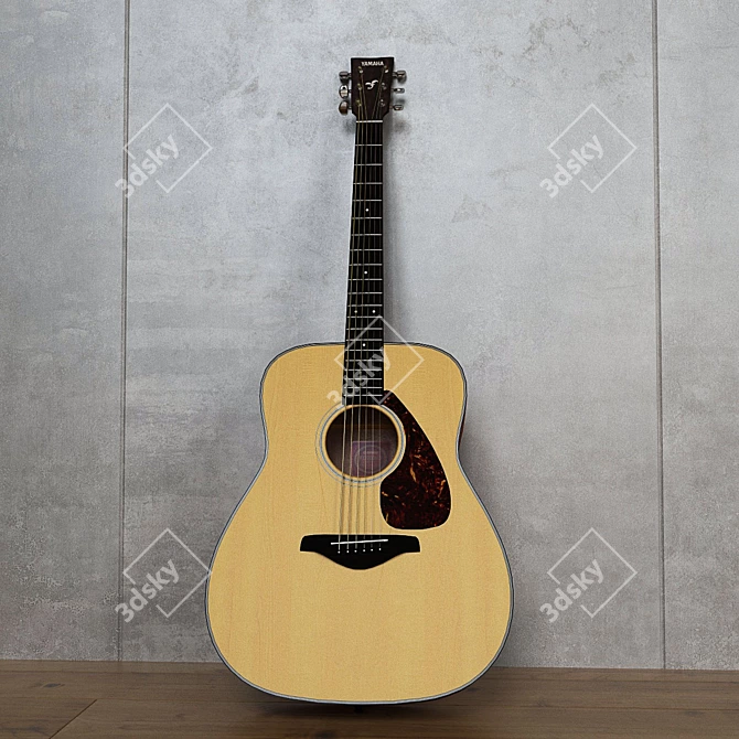 Yamaha FG700S Acoustic Guitar 3D model image 3