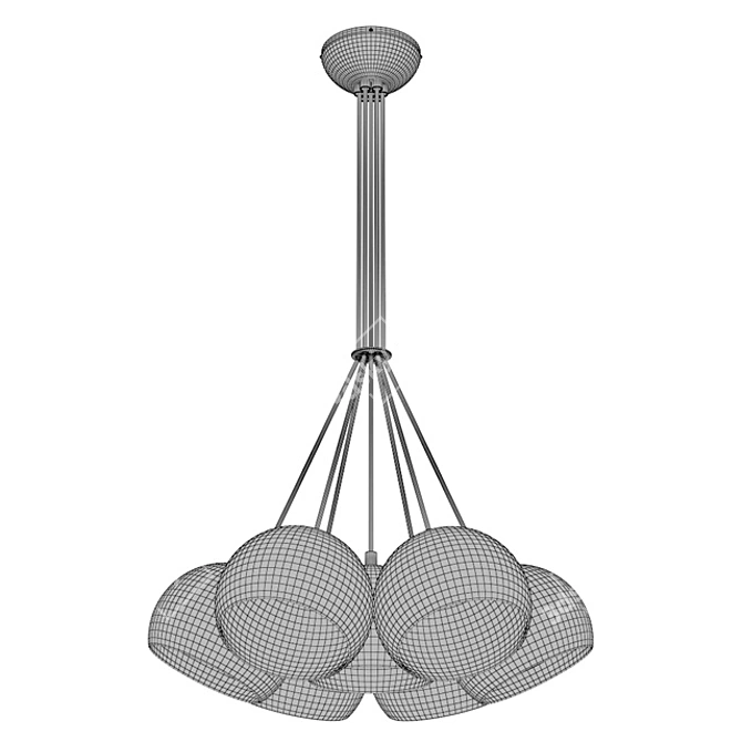 Black and Gold Metal Chandelier: Elegant Lighting from POLAND 3D model image 2