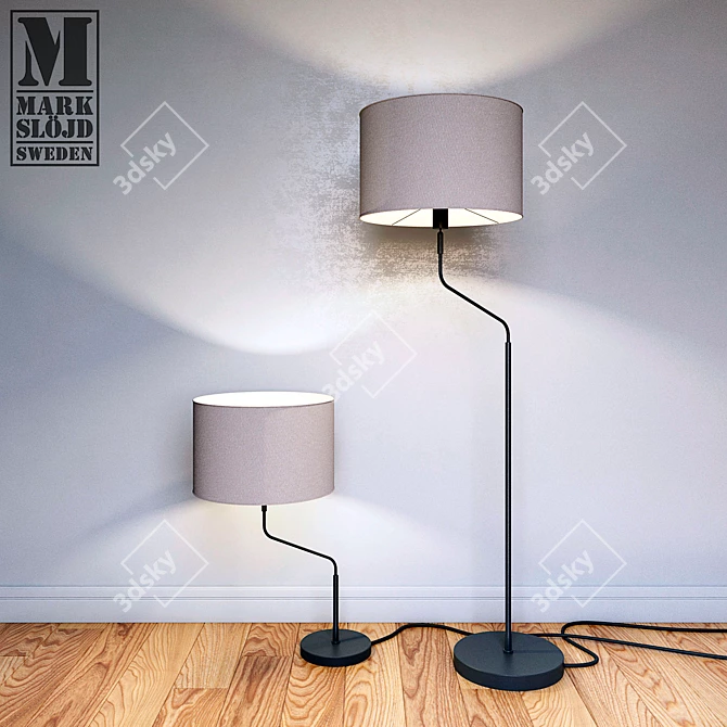 Elegant Manhattan Floor Lamp 3D model image 1