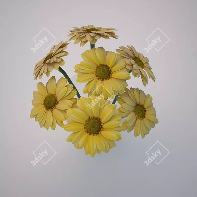 Blooming Gerbera in a Cup 3D model image 2