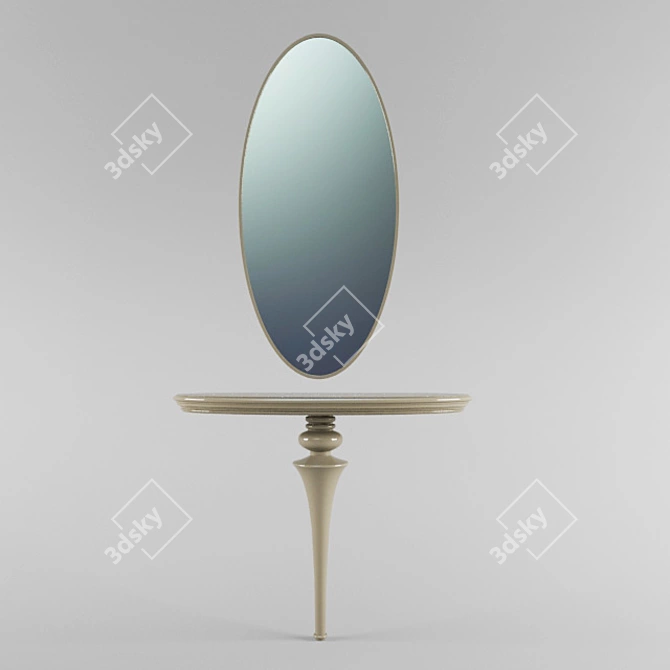 Elegant Mughlai Console 3D model image 1