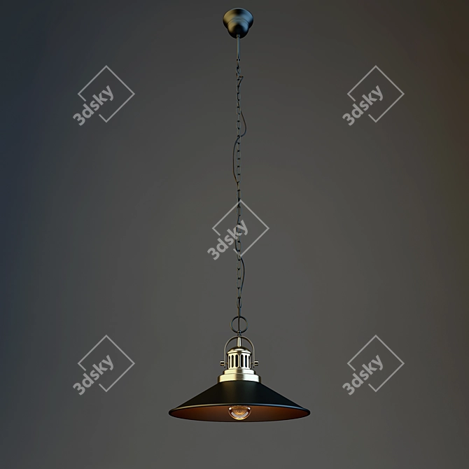 Latura Black Bronze Pendant 3D model image 2