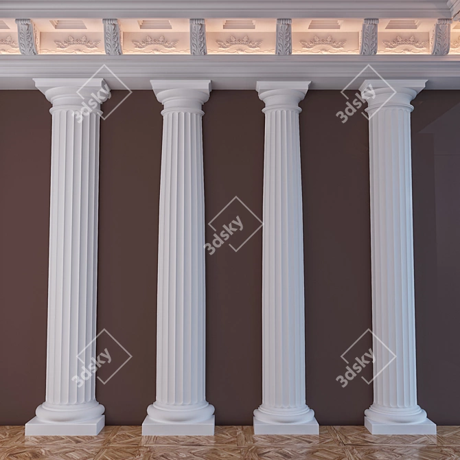 Doric Column Set: Elegant Variations 3D model image 1