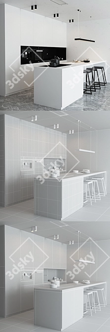 Modern Kitchen Set: Miele Appliances 3D model image 2
