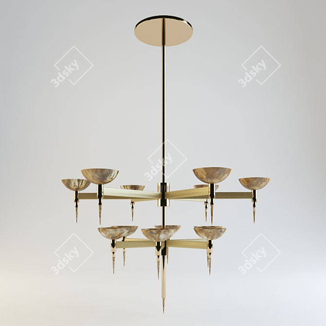 Elegant Arcahorn Chandelier: 4260 3D model image 1