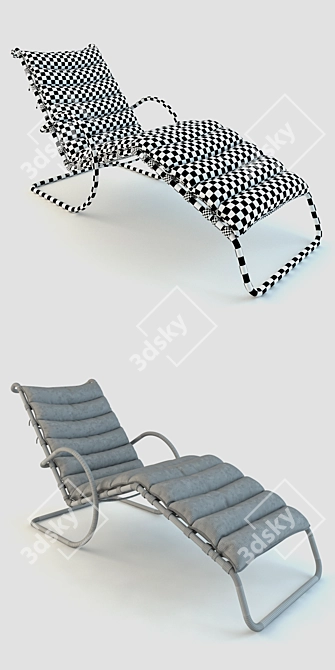 Modern Adjustable Chaise Lounge 3D model image 3