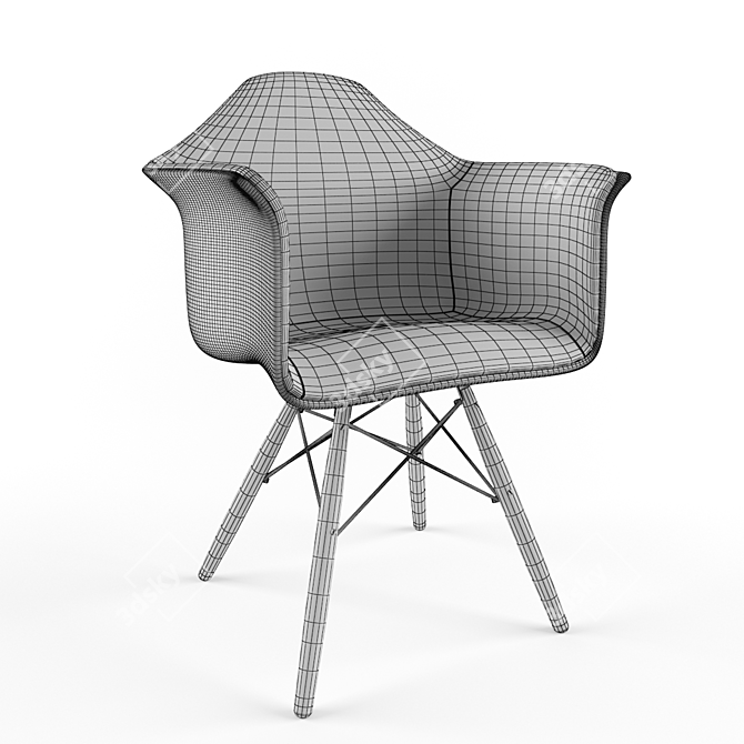 Modern Eames Style DAW Chair 3D model image 3