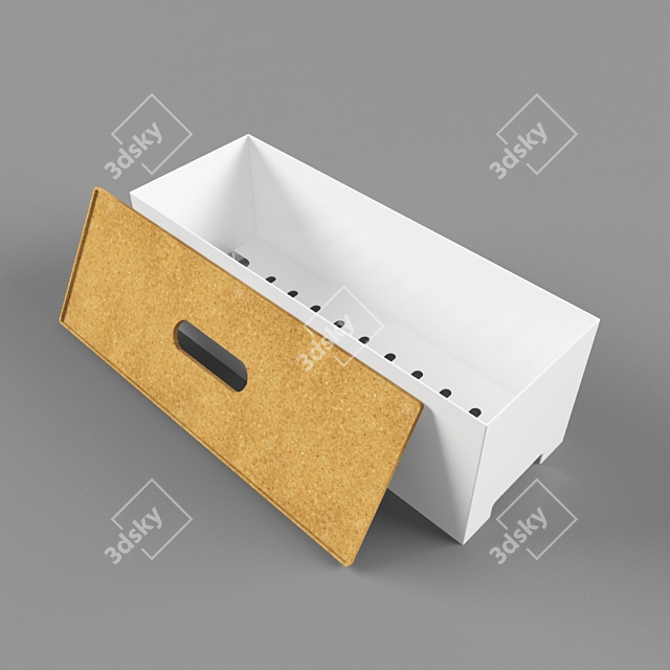 Sleek Wire Organizer Box 3D model image 1