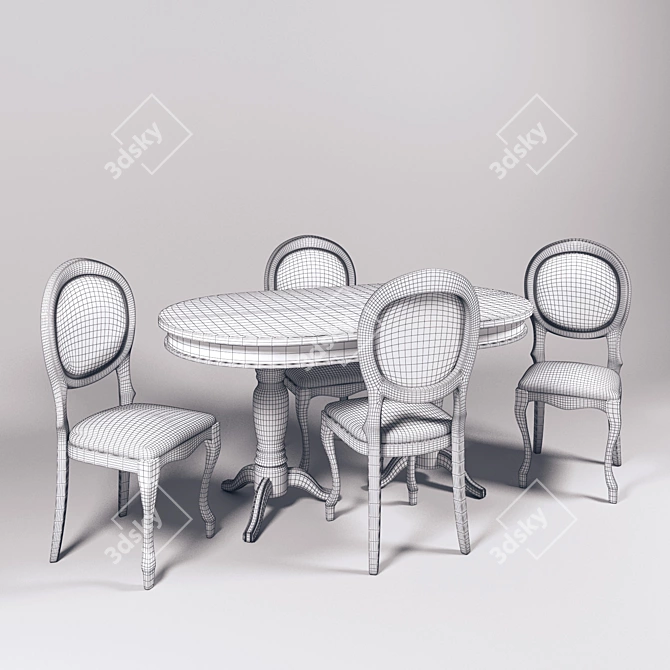 Title: Classic Table and Chair Set 3D model image 3