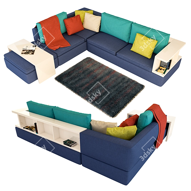 Contemporary L-Shape Sofa: City-home 3D model image 1