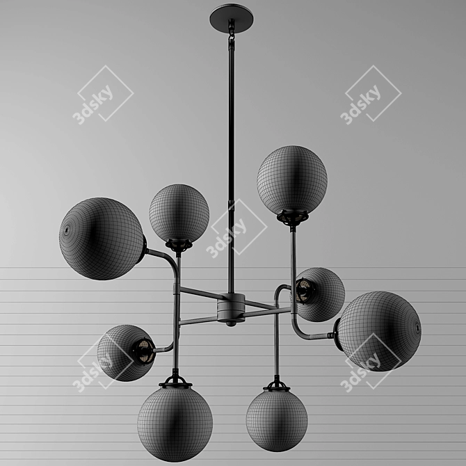 Bistro Globe 8-Light Chandelier 3D model image 2