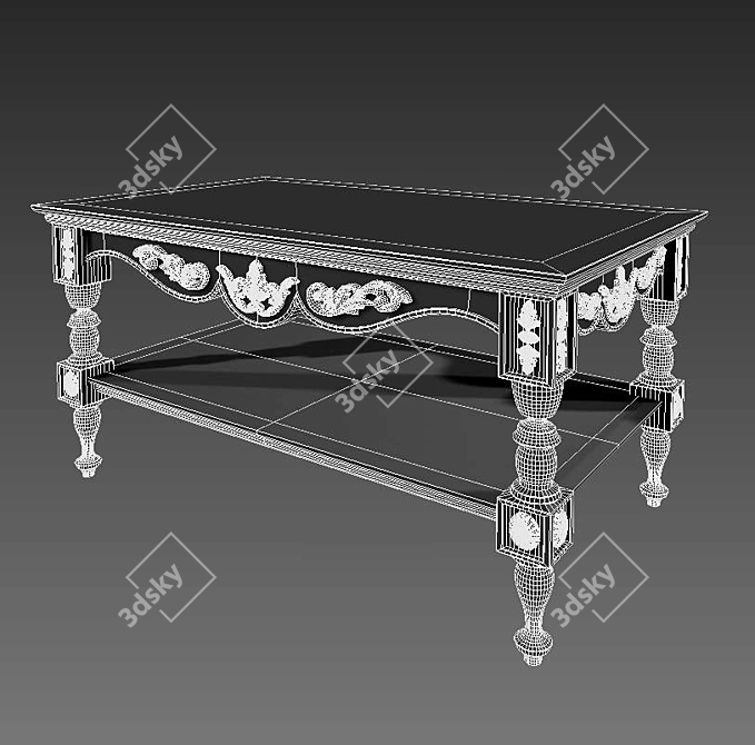 Title: Vintage Classic Coffee Table 3D model image 2