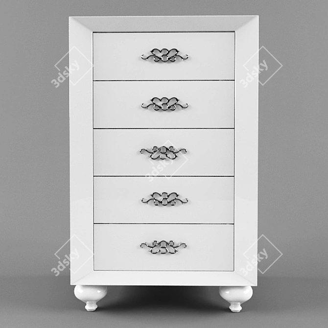 Stylish Chest of Drawers 3D model image 1