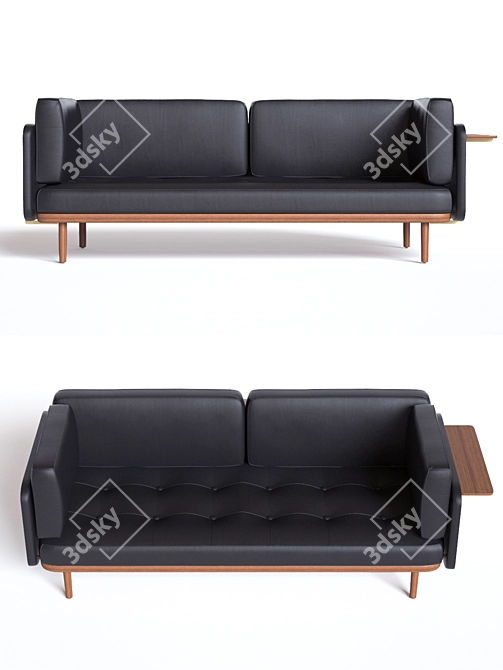 Versatile Triple-Sided Sofa 3D model image 2