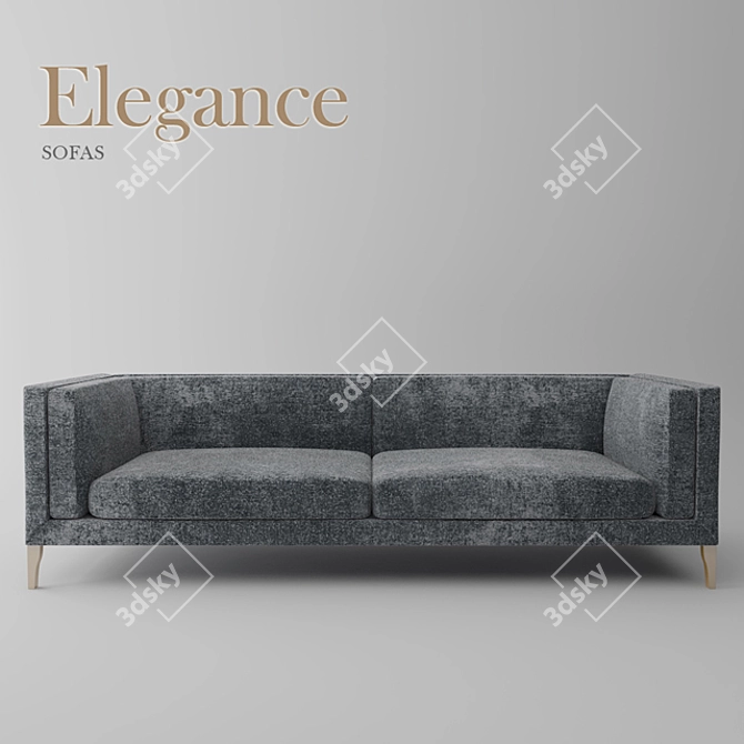 Modern Elegance: Stylish 3-Seater Sofa 3D model image 1