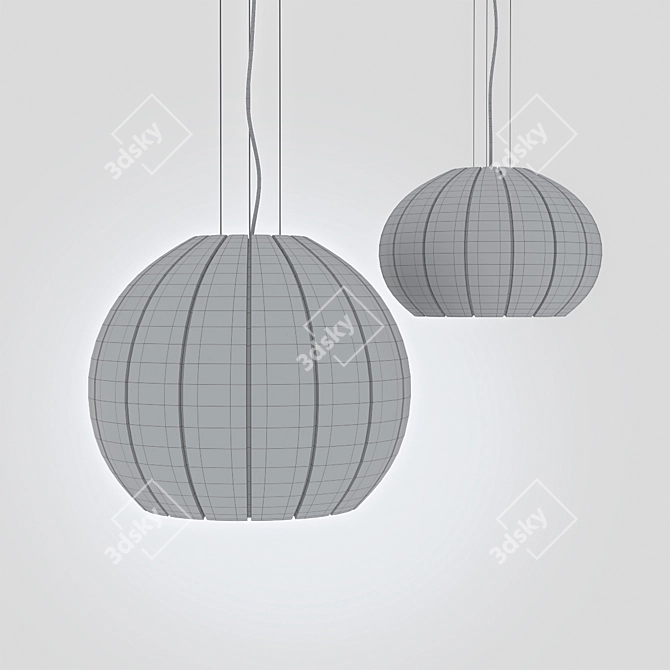 Sleek Circular Pendant Light 3D model image 2