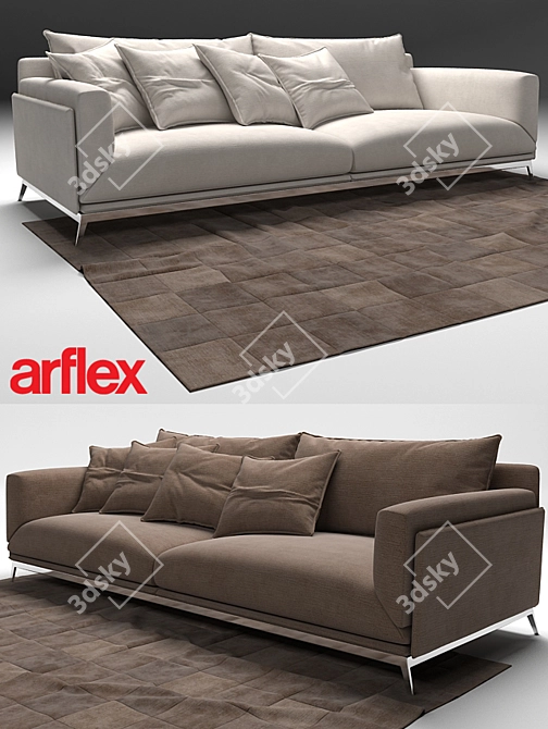 Luxury Faubourg Sofa: Stylish and Comfortable by Arflex 3D model image 2