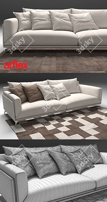 Luxury Faubourg Sofa: Stylish and Comfortable by Arflex 3D model image 3