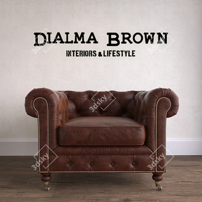 Dialma Brown Armchair: Deluxe Comfort 3D model image 1