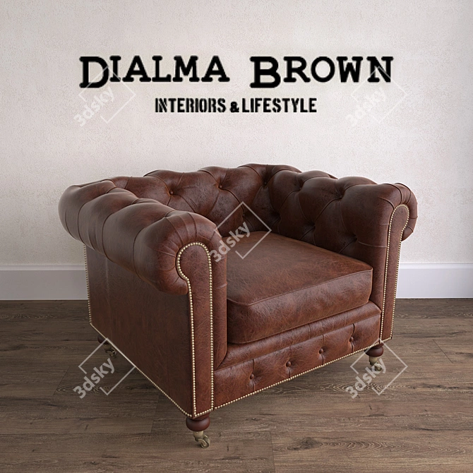 Dialma Brown Armchair: Deluxe Comfort 3D model image 2