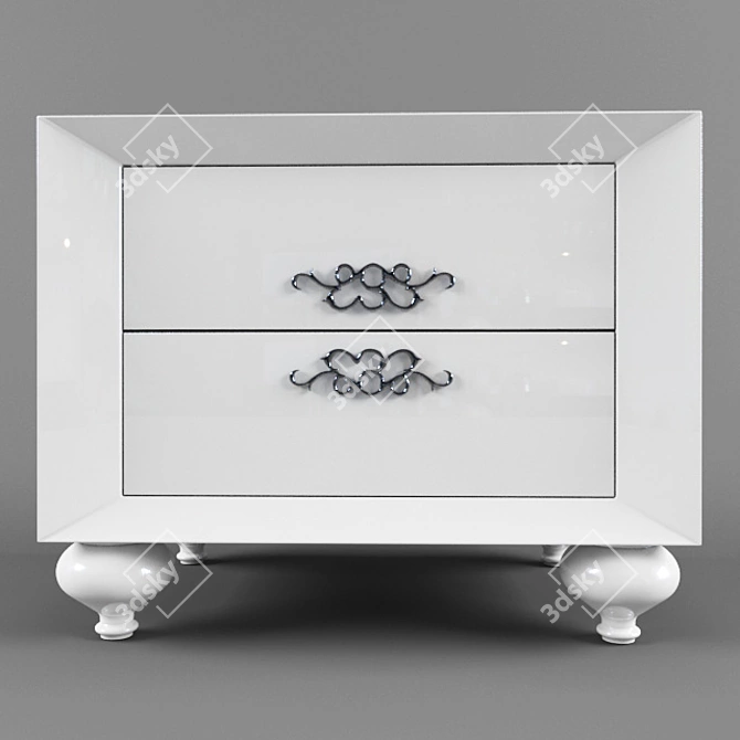 Elegant Bedside Storage Solution 3D model image 1